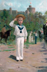 Edward, Prinz von Wales, salutiert die Farben von Allan Stewart