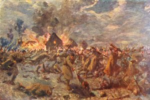 Erster Weltkrieg: Bajonettangriff der London Scottish bei Messines, Halloween von Allan Stewart
