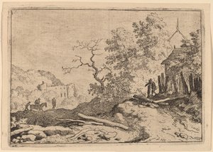 Hütte mit den Überresten einer Hecke von Allart van Everdingen