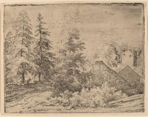 Mann zwischen zwei Tannen, wahrscheinlich ca. 1645-1656