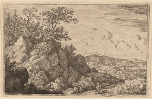 Bauer mit seinem Hund, wahrscheinlich ca. 1645-1656 von Allart van Everdingen