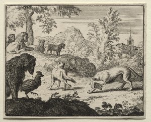 Reineke Fuchs: Der Kampf zwischen Reineke und dem Wolf von Allart van Everdingen