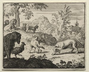 Reineke Fuchs: Der Kampf zwischen Reineke und dem Wolf von Allart van Everdingen