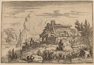 Ruine Hütte, umgeben von Wasser von Allart van Everdingen