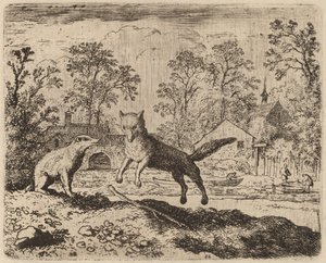 Der Dachs verhängt eine Buße über Reynard, wahrscheinlich um 1645-1656