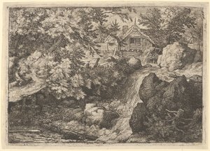 Der Wasserfall in der Nähe der Mühle von Allart van Everdingen