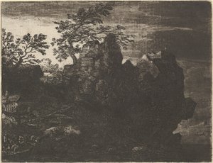 Der große Felsen am Fluss, 17. Jahrhundert von Allart van Everdingen