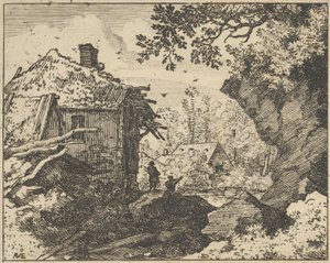 Die Strohhütte von hinten gesehen von Allart van Everdingen
