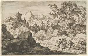 Die drei Männer und der Träger, 17. Jahrhundert von Allart van Everdingen