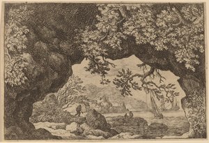 Blick durch einen durchbrochenen Felsen, wahrscheinlich um 1645-1656