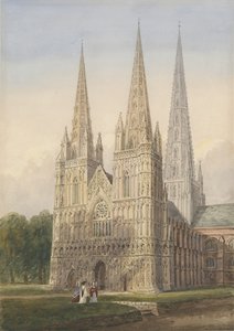 Lichfield Kathedrale - Westfront: Aquarell, undatiert [6. Sep. 1842]