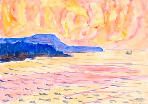 Aquarell Nr. 6, Blaue Küste, 1936 von Allen Tucker