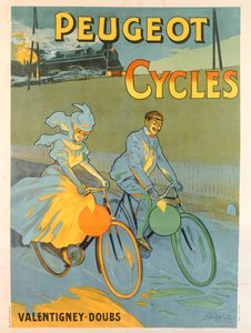 Poster zur Werbung für Peugeot-Fahrräder von Almery Lobel Riche