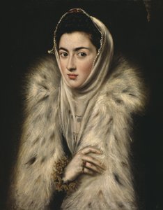 Dame in einem Pelzmantel von Alonso Sánchez Coello