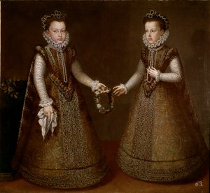Porträt von Isabella und Catherine, Töchter von König Philipp II. von Spanien von Alonso Sánchez Coello