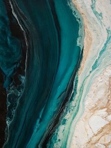 Fließender Teal-Gold-Marmor