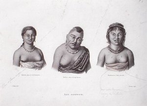Frauen der hawaiianischen Häuptlinge von den Sandwichinseln, ca. 1824 von Alphonse (after) Pellion