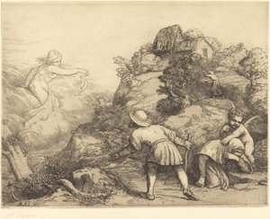 Allegorie des Bauern und des Glücks von Alphonse Legros