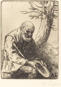 Bettler mit Hut in der Hand
