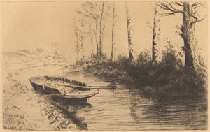 Kanal im Morgenlicht (Le canal: Effet du matin) von Alphonse Legros