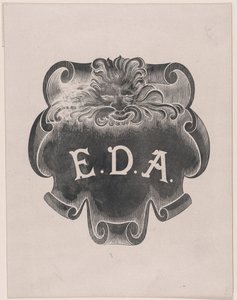 Gegenabdruck eines Namensschildes für Edward D. Adams von Alphonse Legros