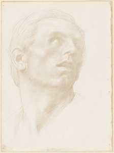 Kopf eines Mannes, der nach oben rechts schaut, 1890er Jahre