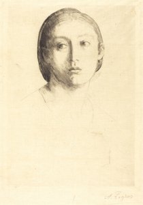 Kopf eines jungen Mädchens von Alphonse Legros