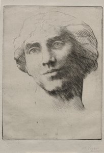 Kopf einer jungen Frau von Alphonse Legros