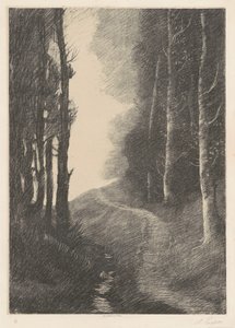 Landschaft mit Birken von Alphonse Legros
