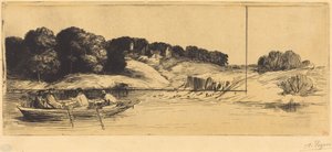 Landschaft mit Boot, 1. Platte von Alphonse Legros