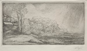 Landschaft mit zwei Bäumen