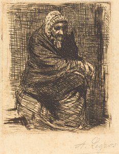 Sitzende alte Frau