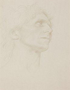 Studie eines Frauenkopfes, nach rechts gewandt von Alphonse Legros