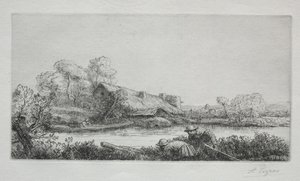 Der Bauernhof am Fluss von Alphonse Legros
