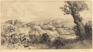 Oben auf dem Hügel Le haut de la colline von Alphonse Legros
