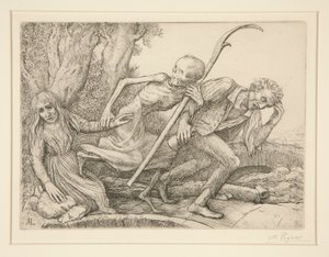 Triumph des Todes: Der Tod zieht mit sich von Alphonse Legros