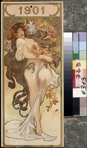 Kalender für das Jahr 1901 von Alphonse Marie Mucha