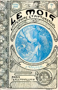 Titelblatt der Zeitschrift (Monatszeitschrift) Der literarische und malerische Monat von Alphonse Mucha (1860-1939): Januar 1899 - Maison de la Bonne Presse -