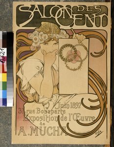 Plakat zur Ausstellung von A. Mucha im Salon des Cent, 31 rue Bonaparte in Paris, Juni 1897 von Alphonse Mucha