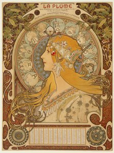 Zodiaque ("La Plume") von Alphonse Marie Mucha