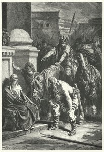 Der Tod des römischen Konsuls Marcus Papirius beim gallischen Überfall auf Rom, 387 v. Chr. (Stich) von Alphonse Marie de (after) Neuville