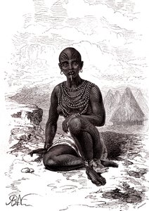 Bokke, Frau von Moy, Häuptling des Latuka-Stammes, Südsudan von Alphonse Marie de Neuville