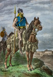 Reiterporträt eines gallischen Kriegers (Gravur)