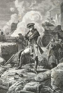 Lally - Tollendal während der Belagerung von Pondichery 1760 (Gravur) von Alphonse Marie de Neuville