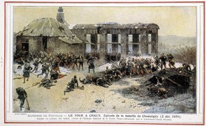 Der Kalkofen - Episode der Schlacht von Champigny (02.12.1870) von Alphonse de Neuville. Graviert von Oberstleutnant Rousset aus der „Allgemeinen Geschichte des Deutsch-Französischen Krieges“. von Alphonse Marie de Neuville