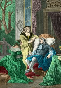 Der Herzog von La Rochefoucauld im Gespräch mit Madame de Sevigne und Madame de La Fayette von Alphonse Marie de Neuville