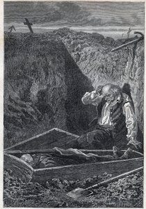 Die Friedhöfe nehmen, was ihnen gegeben wird - Illustration von Alphonse De Neuville (1835-1885) für „Les Misérables - Zweiter Teil: Cosette“ von Victor Hugo (1802-1885) 1862 von Alphonse Marie de Neuville