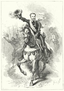 Heinrich IV von Frankreich in der Schlacht von Ivry, 1590 von Alphonse Marie de after Neuville