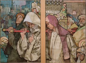 A. Mucha, Fenster von St. Veit in Prag / Karton 1931 von Alphonse Mucha