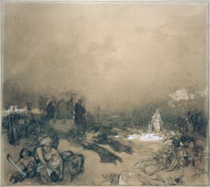 Nach der Schlacht auf dem Berge Vítkov von Alphonse Mucha